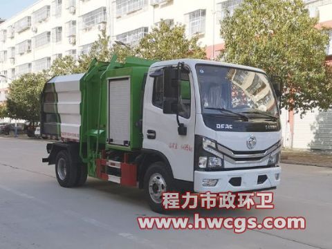 东风多利卡5方污泥自装卸式垃圾车（国六蓝牌）图片